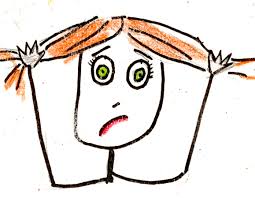 Animation of crazy woman pulling her hair out