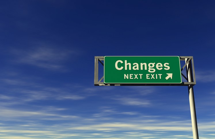 Sign that says "Changes: Next Exit"